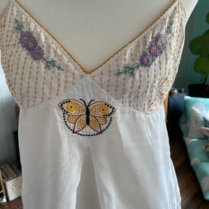 Embroidered Butterfly Top